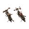 Brown Metal Contemporary Motorcycle Sculpture Set